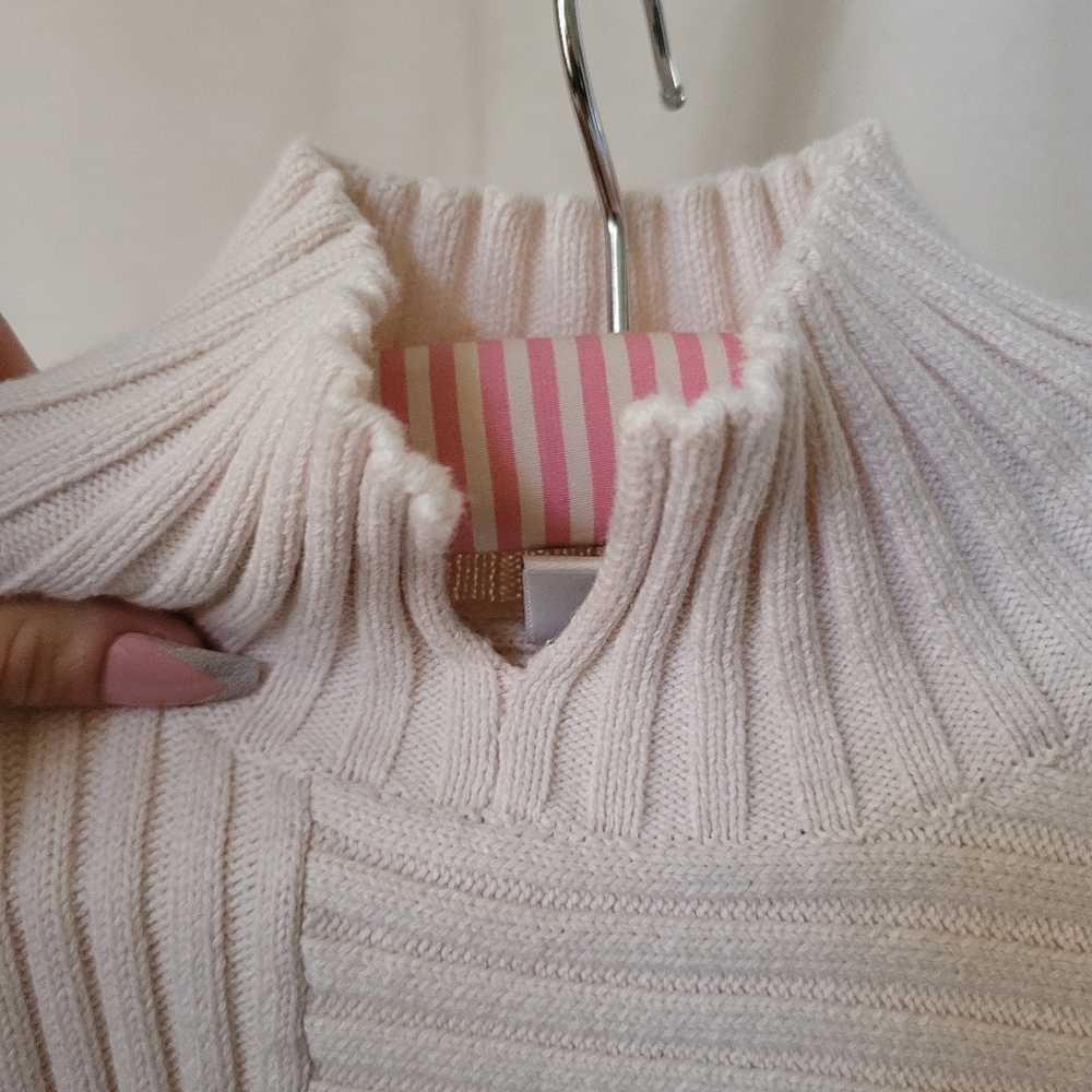Cabi Split D-Ring Ribbed Aysmmetrical Sweater Xs - image 7